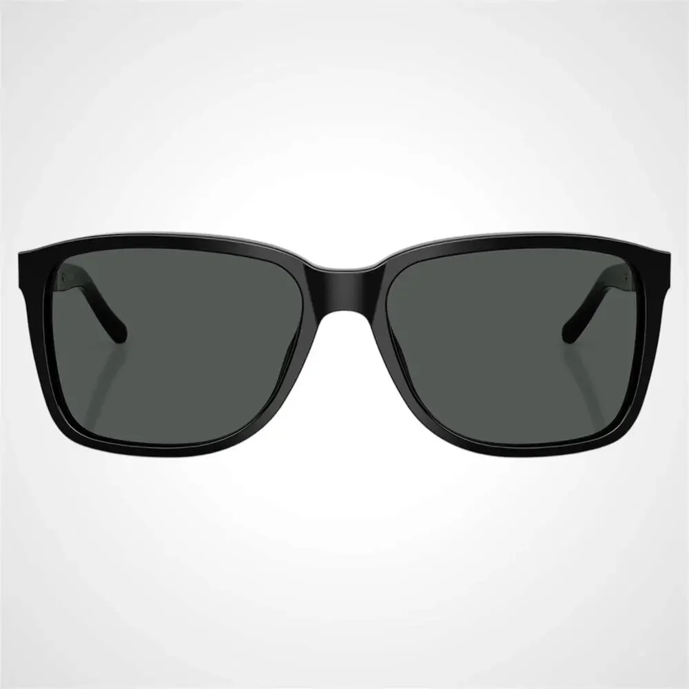 New Burberry Sunglasses Black Solid Square Frame Brown Check Arms 58mm - Picture 2 of 10